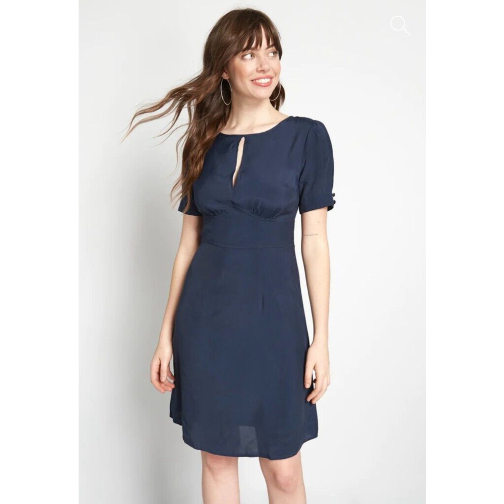 Modcloth Navy The Keyhole Story A-Line Dress NWT Size 4